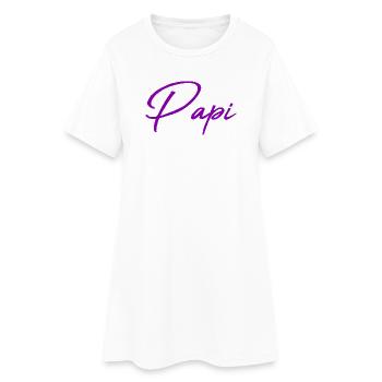 PAPI. PAPY. PAPA. FÊTE DES PÈRES. BONNE FÊTE PAPA. - Robe T-shirt Femme - blanc - Devant