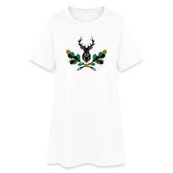 Hirsch Geweih Eiche Logo 3farbig - Frauen T-Shirt-Kleid - Weiß - Vorne