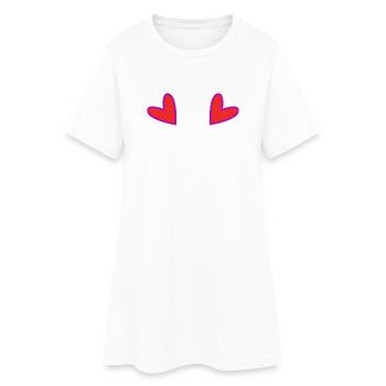 COEUR. FÊTE DES MÈRES. COEUR. BONNE FÊTE. MAMAN - Robe T-shirt Femme - blanc - Devant