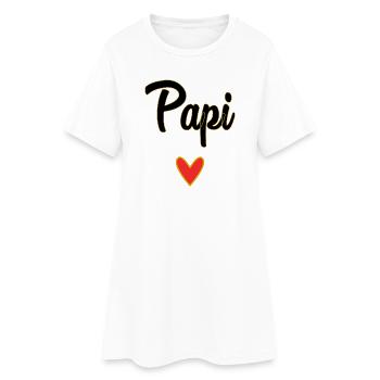 PAPY. FÊTE DES PÈRES. BONNE FÊTE PAPY. JE T'AIME. - Robe T-shirt Femme - blanc - Devant
