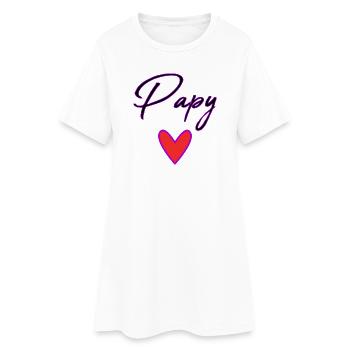 PAPY. PAPA. FÊTE DES PÈRES. BONNE FÊTE PAPA - Robe T-shirt Femme - blanc - Devant