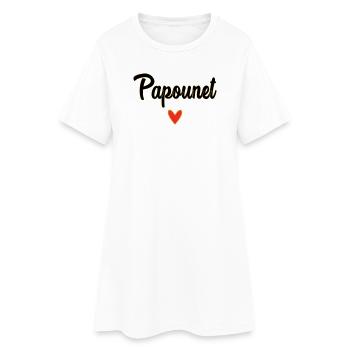 PAPOUNET. PAPA. FÊTE DES PÈRES. BONNE FÊTE PAPA - Robe T-shirt Femme - blanc - Devant