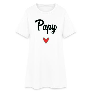 PAPY. PAPA. FÊTE DES PÈRES. BONNE FÊTE PAPA. BONNE - Robe T-shirt Femme - blanc - Devant