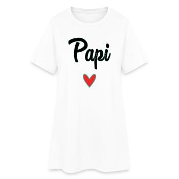 PAPY. PAPA. FÊTE DES PÈRES. BONNE FÊTE PAPA. BONNE - Robe T-shirt Femme - blanc - Devant