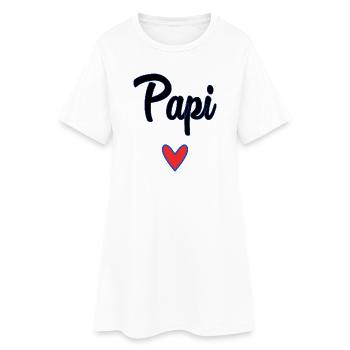 PAPY. FÊTE DES PÈRES. BONNE FÊTE PAPY. JE T'AIME. - Robe T-shirt Femme - blanc - Devant