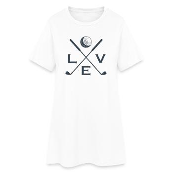 Love Golf Golf Spieler Golf-Spielen Geschenk - Frauen T-Shirt-Kleid - Weiß - Vorne