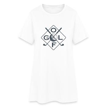 Golf Spieler Golf-Spielen Golfschläger Geschenk - Frauen T-Shirt-Kleid - Weiß - Vorne