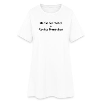 Menschenrechte - Frauen T-Shirt-Kleid - Weiß - Vorne