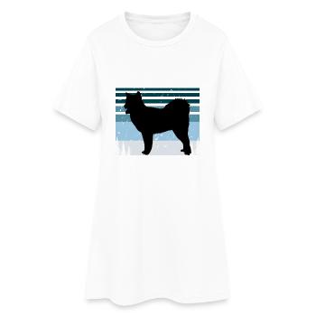 Kanadischer Eskimo Hund Liebe Silhouette Vintage Sonnenuntergang - Frauen T-Shirt-Kleid - Weiß - Vorne