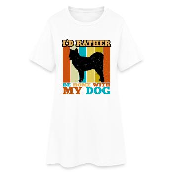 Kanadischer Eskimo Hund Liebe Silhouette Vintage Sonnenuntergang - Frauen T-Shirt-Kleid - Weiß - Vorne