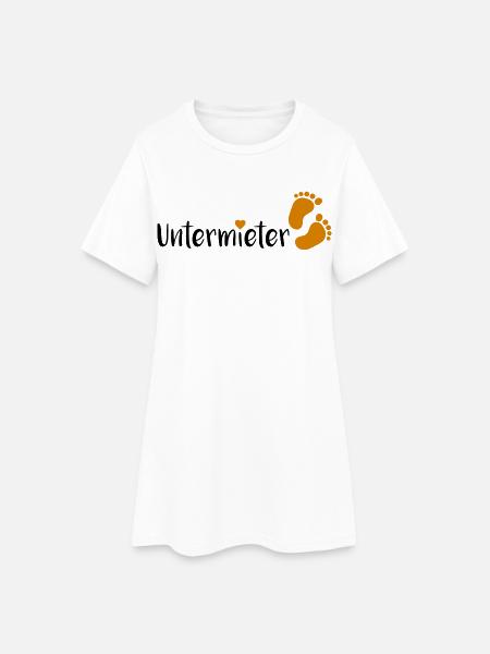 Untermieter im Babybauch Schwangerschaft Geschenk - Frauen T-Shirt-Kleid - Weiß