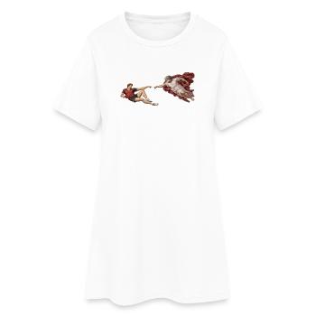 Die Erschaffung des Tischtennisspielers - Frauen T-Shirt-Kleid - Weiß - Vorne