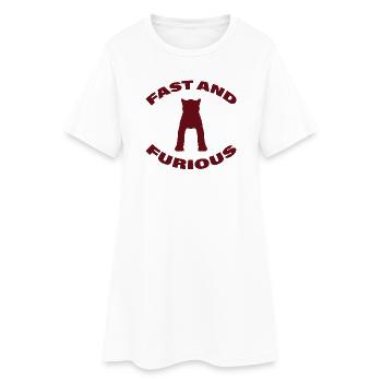 FAST - Frauen T-Shirt-Kleid - Weiß - Vorne