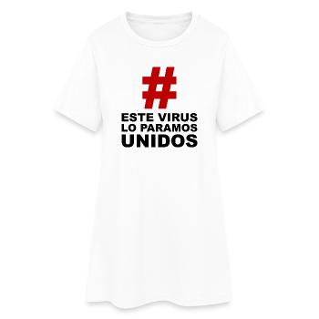 Wir stoppen dieses Virus gemeinsam - Frauen T-Shirt-Kleid - Weiß - Vorne