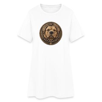 74er Marley® – Royal Bulldog Bronze Edition - Frauen T-Shirt-Kleid - Weiß - Vorne