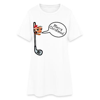 Frohe Weihnachten Golf - Frauen T-Shirt-Kleid - Weiß - Vorne