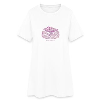 Marrakesch Mountain Magenta Retro - Frauen T-Shirt-Kleid - Weiß - Vorne