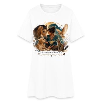Herzverbindung Mensch Tierwelt - Frauen T-Shirt-Kleid - Weiß - Vorne