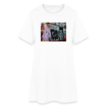 1200 Girl im Hoodie vor Straßengraffiti - Frauen T-Shirt-Kleid - Weiß - Vorne