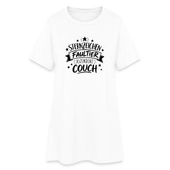 Sternzeichen Faultier - Aszendent Couch - Spruch - Frauen T-Shirt-Kleid - Weiß - Vorne