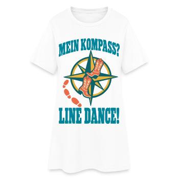 Mein Kompass Line Dance - Frauen T-Shirt-Kleid - Weiß - Vorne