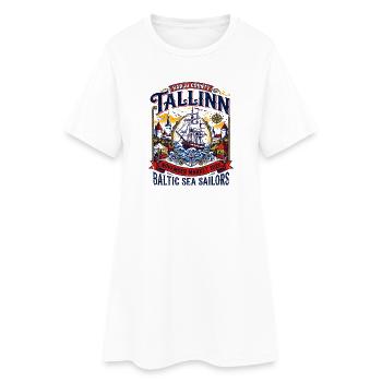 Tallinn Harju County Baltic Sea Sailors - Frauen T-Shirt-Kleid - Weiß - Vorne
