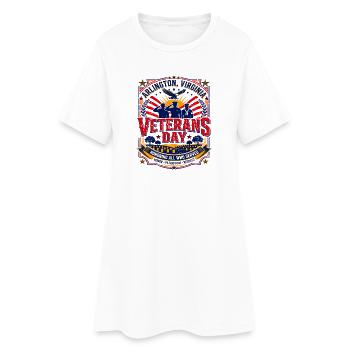 Arlington Virginia Veterans Day Honoring All Who - Frauen T-Shirt-Kleid - Weiß - Vorne