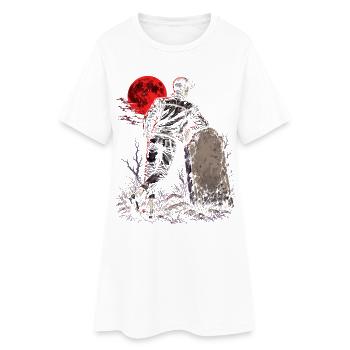 Psychobilly Punkrock - Frauen T-Shirt-Kleid - Weiß - Vorne