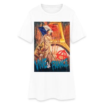 Vive la France - Frauen T-Shirt-Kleid - Weiß - Vorne