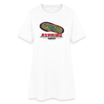 Running Hannover Laufschuh Stadtkarte - hell - Frauen T-Shirt-Kleid - Weiß - Vorne