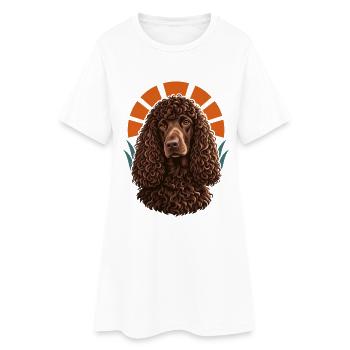 Irish Water Spaniel - Frauen T-Shirt-Kleid - Weiß - Vorne