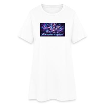 Neon-Eichhörnchen im Galaxienfluss - Frauen T-Shirt-Kleid - Weiß - Vorne