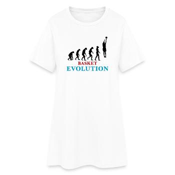 Entwicklung des Basketballs - Frauen T-Shirt-Kleid - Weiß - Vorne