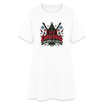 It's Christmas And Nothing Else Matters - Frauen T-Shirt-Kleid - Weiß - Vorne