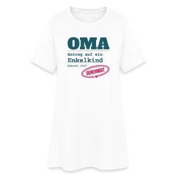 Oma 2027 – Antrag auf Enkelkind genehmigt - Frauen T-Shirt-Kleid - Weiß - Vorne