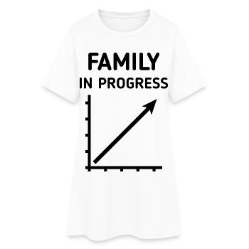 Family In Progress (Schwanger / Eltern / Black) - Frauen T-Shirt-Kleid - Weiß - Vorne