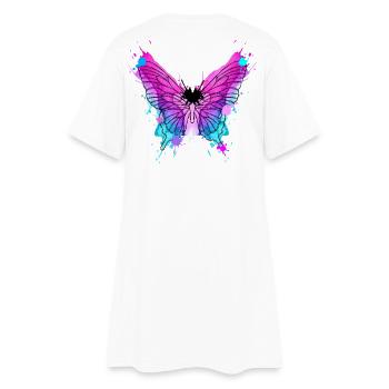 Schmetterling Aquarell  - Frauen T-Shirt-Kleid - Weiß - Hinten