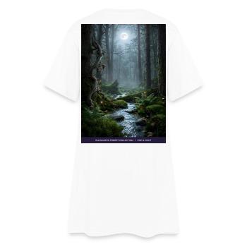 Mondnacht verzauberter Wald - Frauen T-Shirt-Kleid - Weiß - Hinten