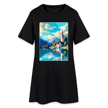 St. Wolfgang Österreich Vintage Reiseplakat Souvenir - Frauen T-Shirt-Kleid - Schwarz - Vorne