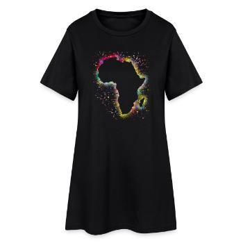 Afrika - Frauen T-Shirt-Kleid - Schwarz - Vorne