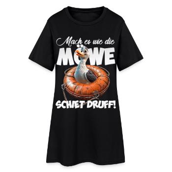Freche Möwe #lovely toons - Frauen T-Shirt-Kleid - Schwarz - Vorne