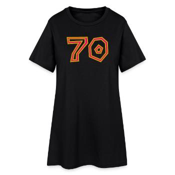 70. 70 JAHRE. 70-JÄHRIGES JUBILÄUM. 70-JÄHRIGES JUBILÄUM. - Frauen T-Shirt-Kleid - Schwarz - Vorne