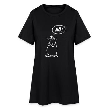 NÖ Maus - Frauen T-Shirt-Kleid - Schwarz - Vorne