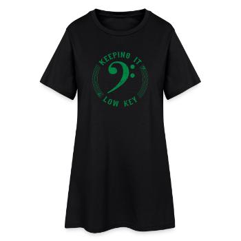 Bassschlüssel Grün - Vintage Musical Symbol - Frauen T-Shirt-Kleid - Schwarz - Vorne