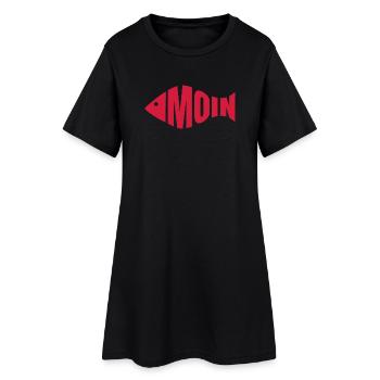 Moin - Fischkopf - Frauen T-Shirt-Kleid - Schwarz - Vorne