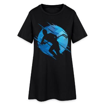 Floorball Unihockey Floorball Spieler - Frauen T-Shirt-Kleid - Schwarz - Vorne