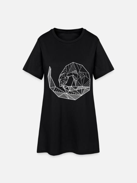Verspielter Otter Wasserakrobat - Frauen T-Shirt-Kleid - Schwarz