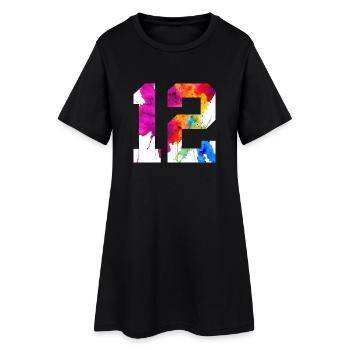 NUMMER 12 JAHRE ALT 12. GEBURTSTAG - Frauen T-Shirt-Kleid - Schwarz - Vorne