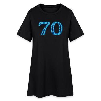 70. 70 ANS. 70e ANNIVERSAIRE. ANNIVERSAIRE 70 ANS. - Robe T-shirt Femme - noir - Devant