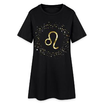 Löwe Sternzeichen - Frauen T-Shirt-Kleid - Schwarz - Vorne